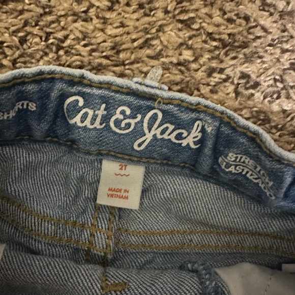 Cat & Jack Light Blue Denim Shorts with Embroidery - Picture 3 of 3